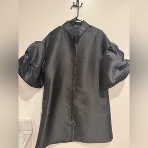 Bloomingdale's Puff Sleeve Black Women's Dress